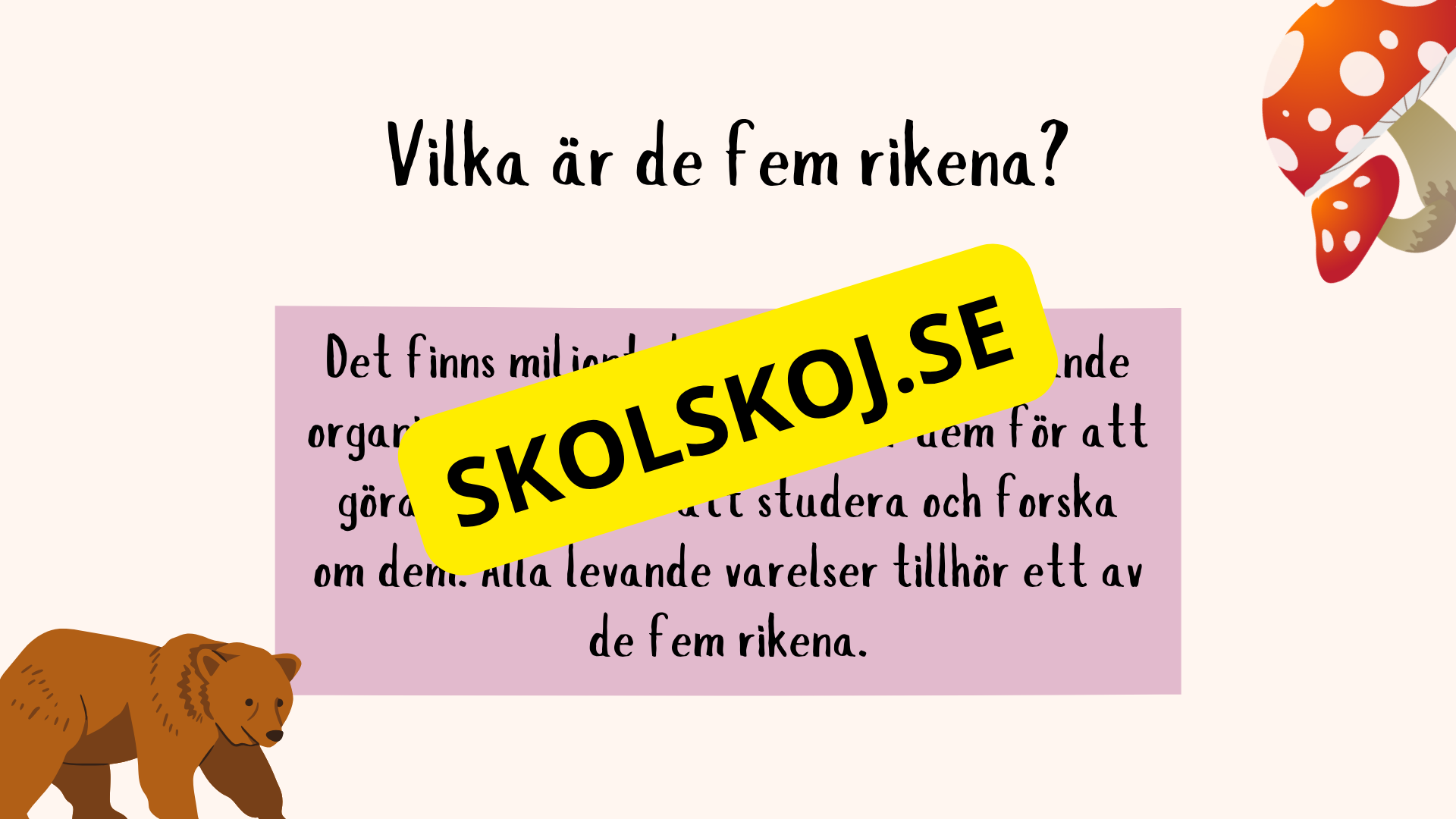 De fem rikena och deras egenskaper - Lektionsstöd och presentation