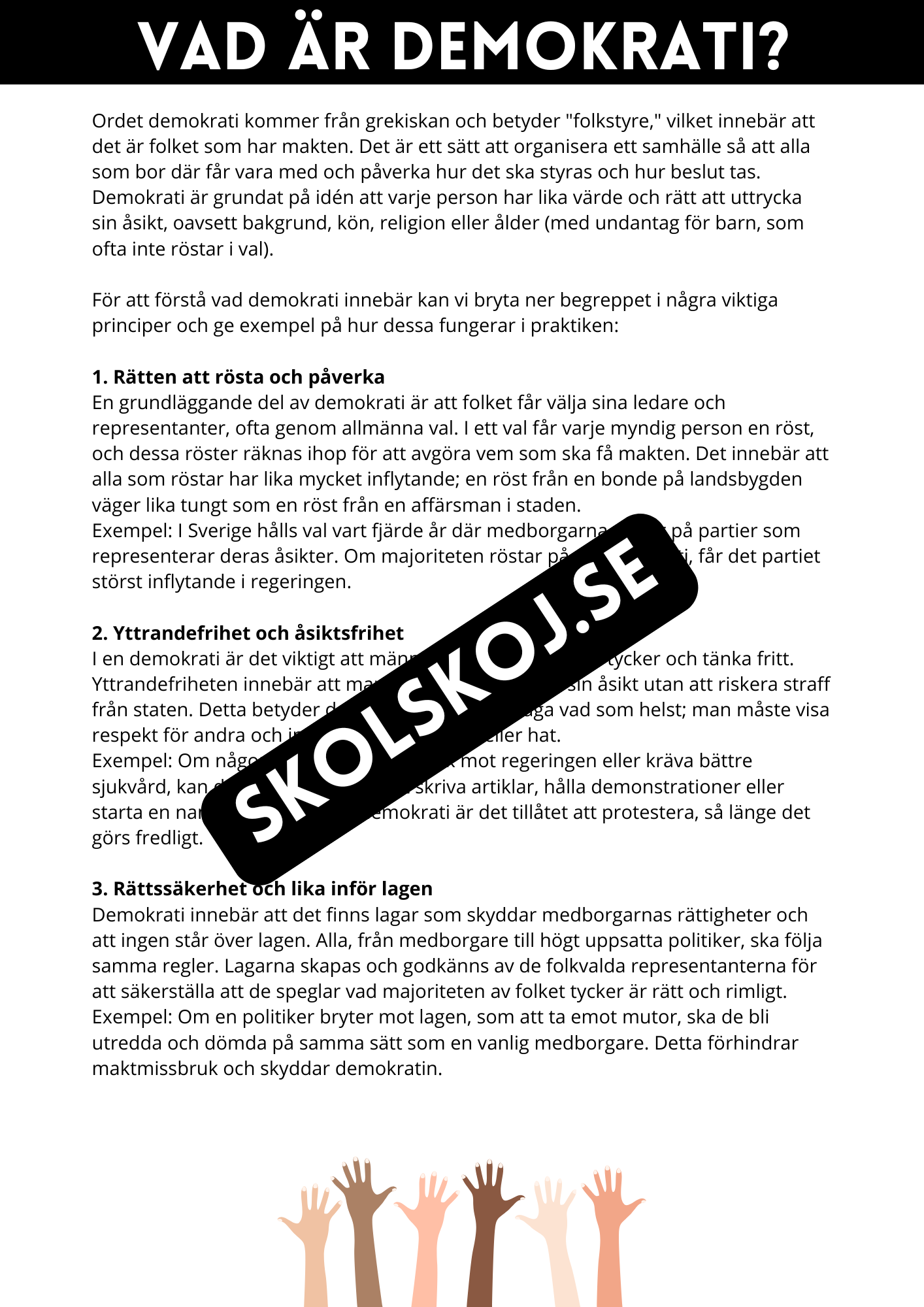 Demokrati i Sverige - Årskurs 3 - 6