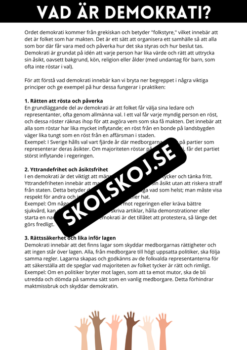 Demokrati i Sverige - Årskurs 3 - 6