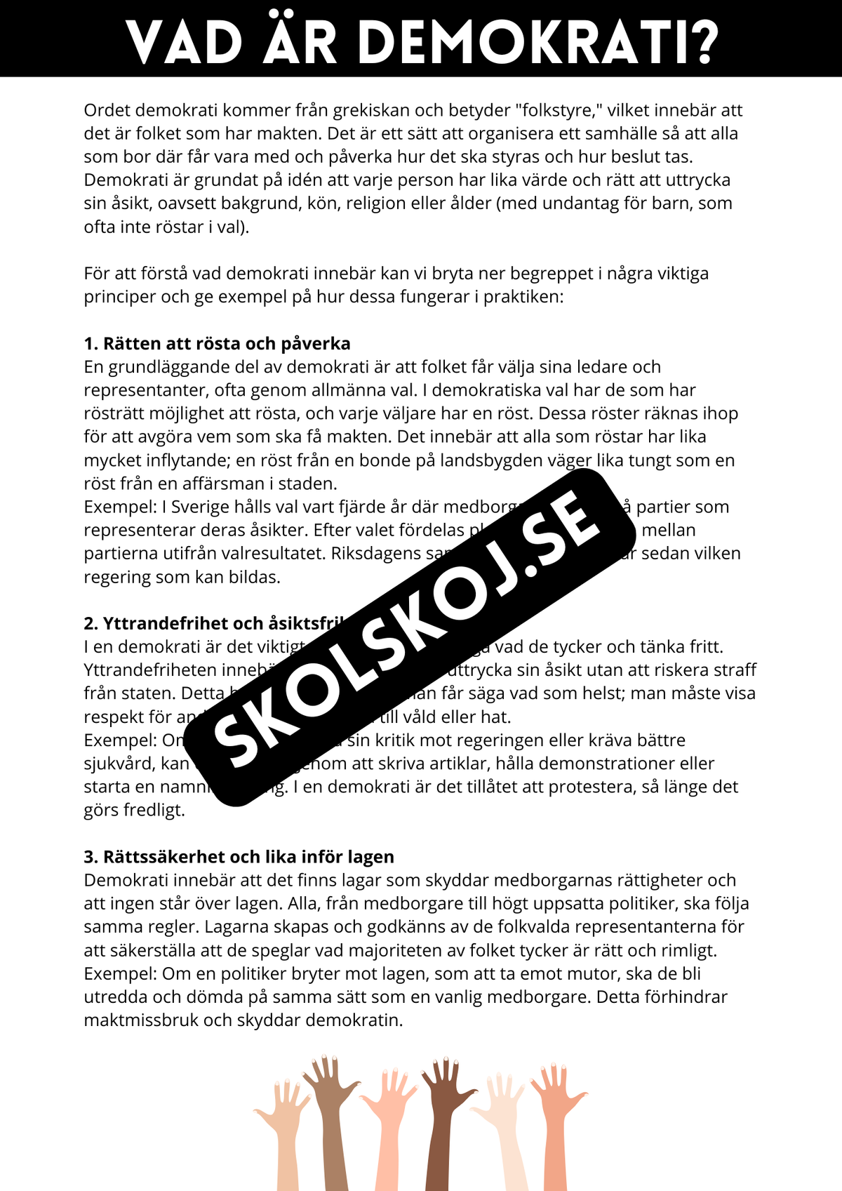 Demokrati i Sverige - Årskurs 3 - 6
