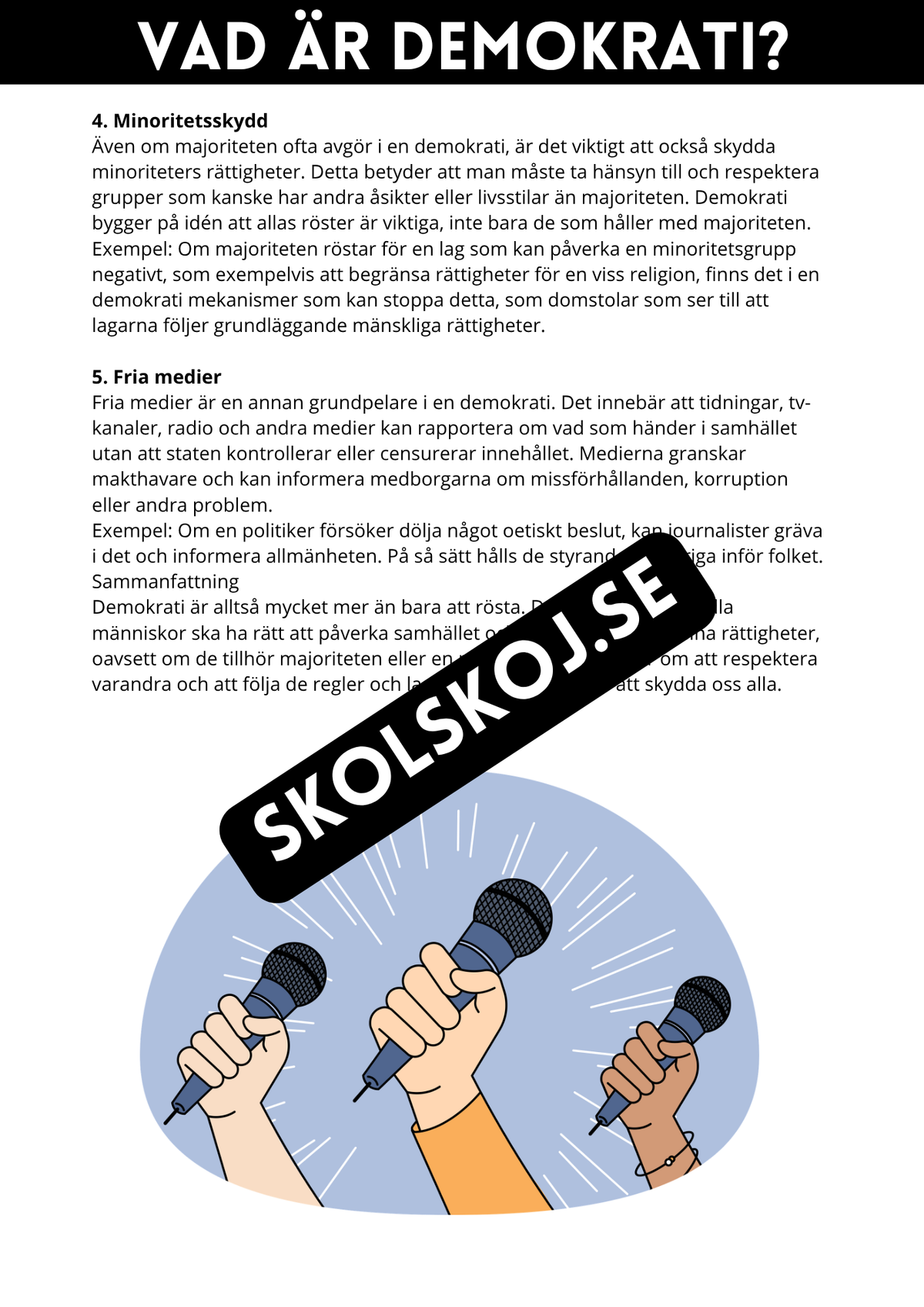 Demokrati i Sverige - Årskurs 3 - 6