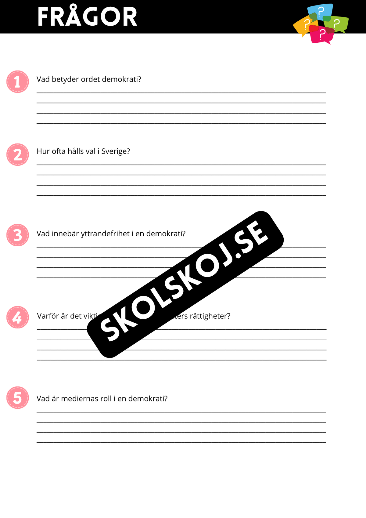Demokrati i Sverige - Årskurs 3 - 6