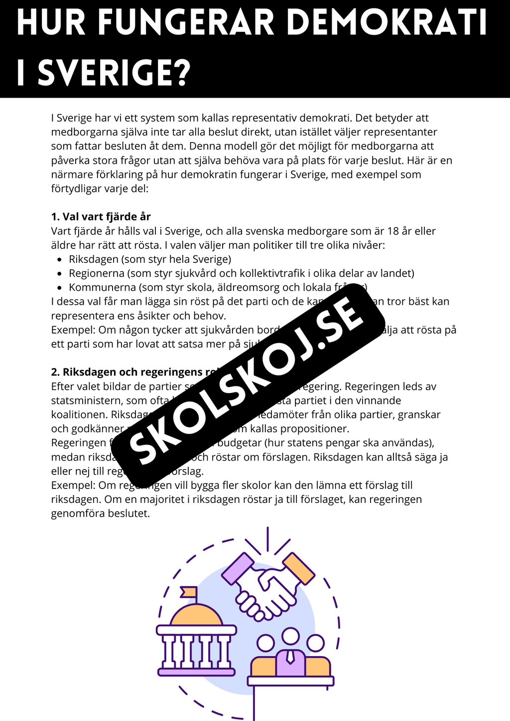Demokrati i Sverige - Årskurs 3 - 6