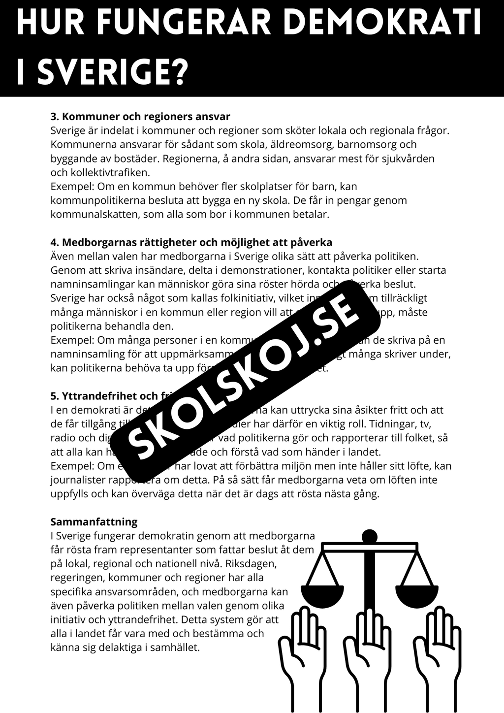 Demokrati i Sverige - Årskurs 3 - 6