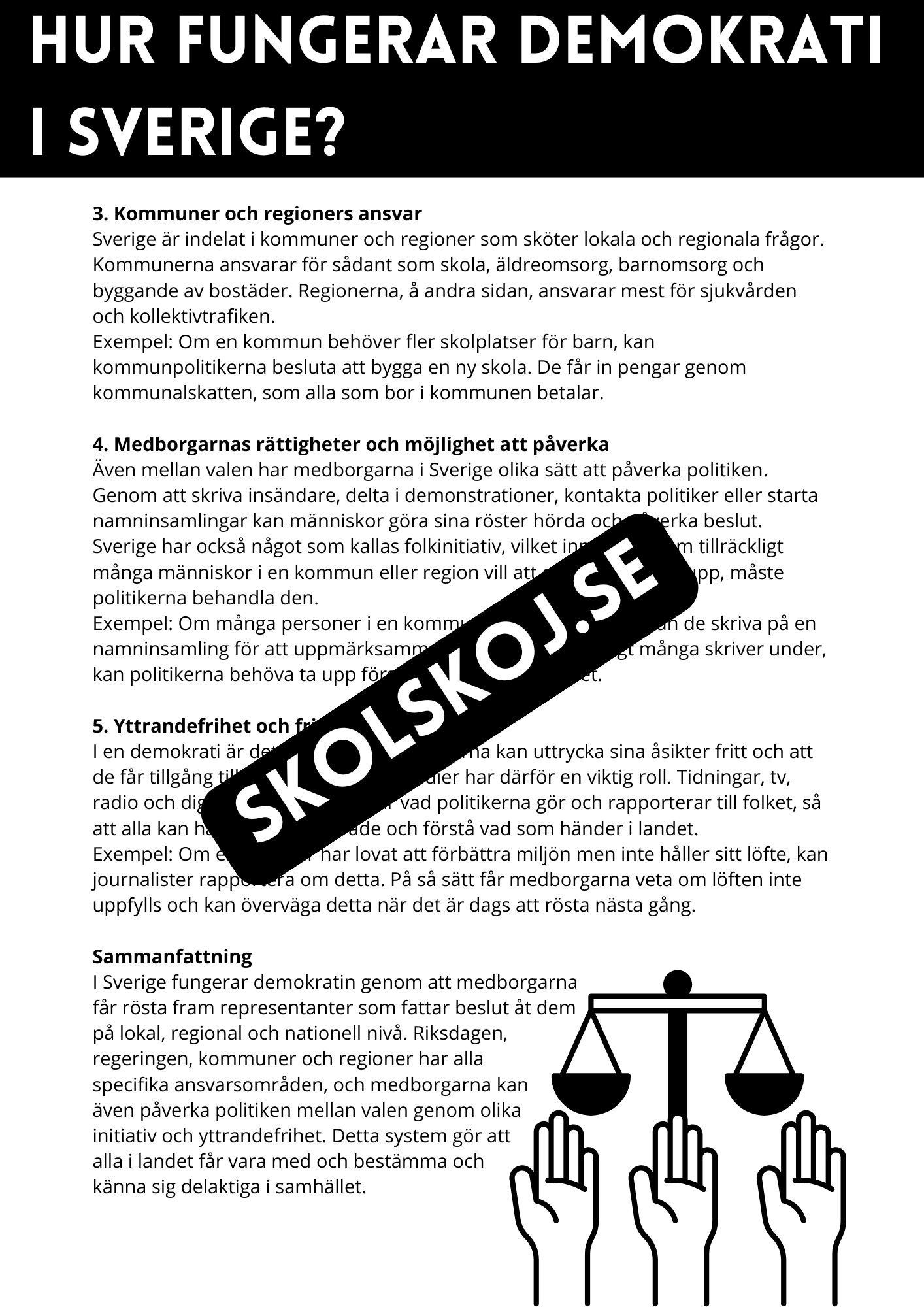 Demokrati i Sverige - Årskurs 3 - 6