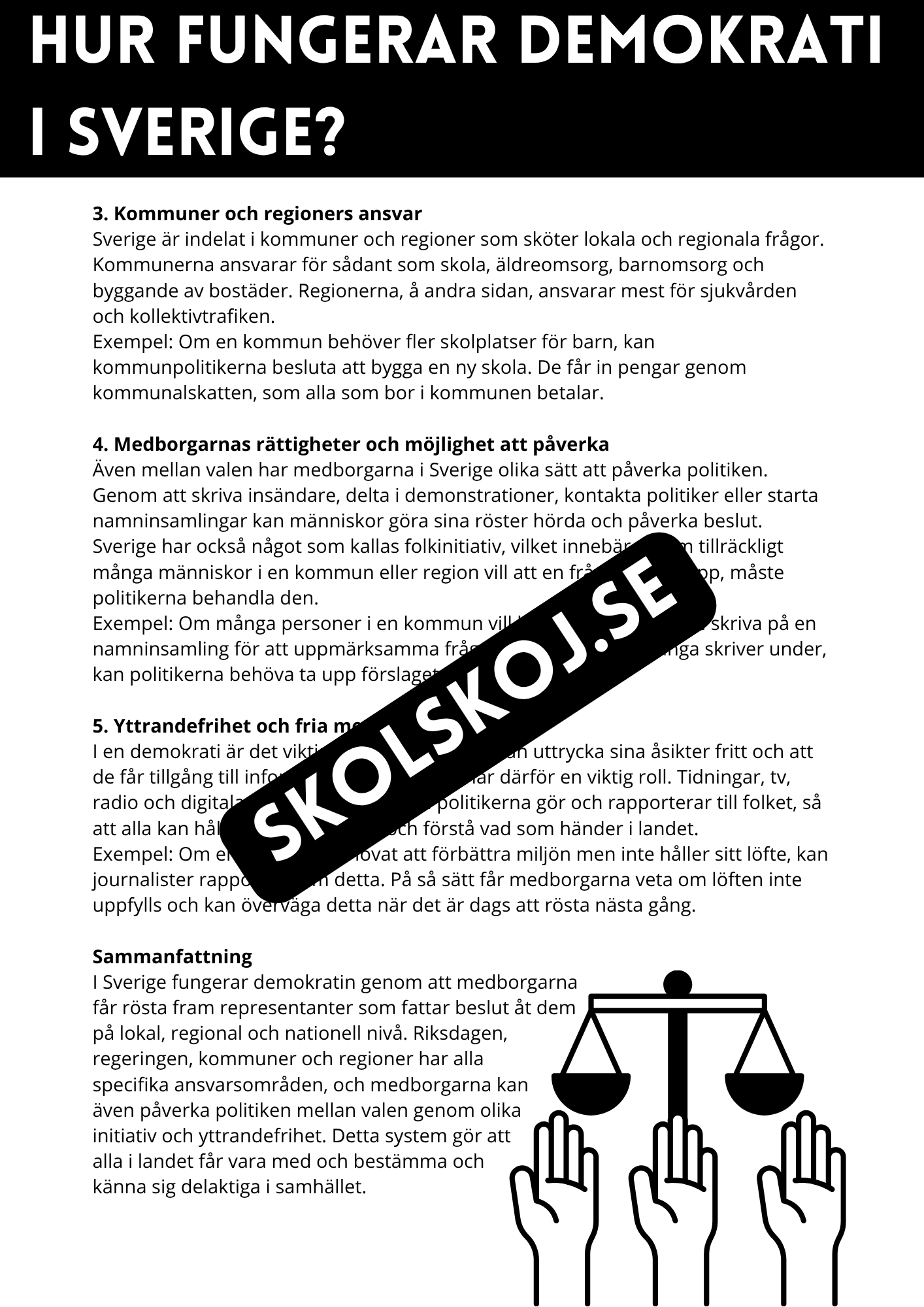 Demokrati i Sverige - Årskurs 3 - 6