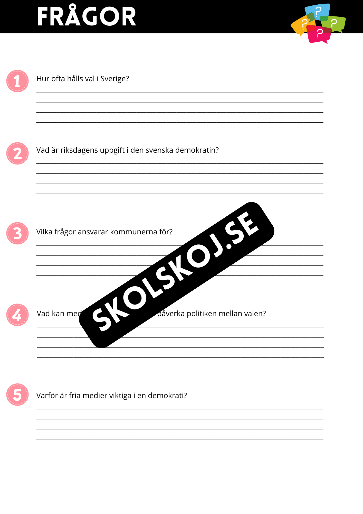 Demokrati i Sverige - Årskurs 3 - 6