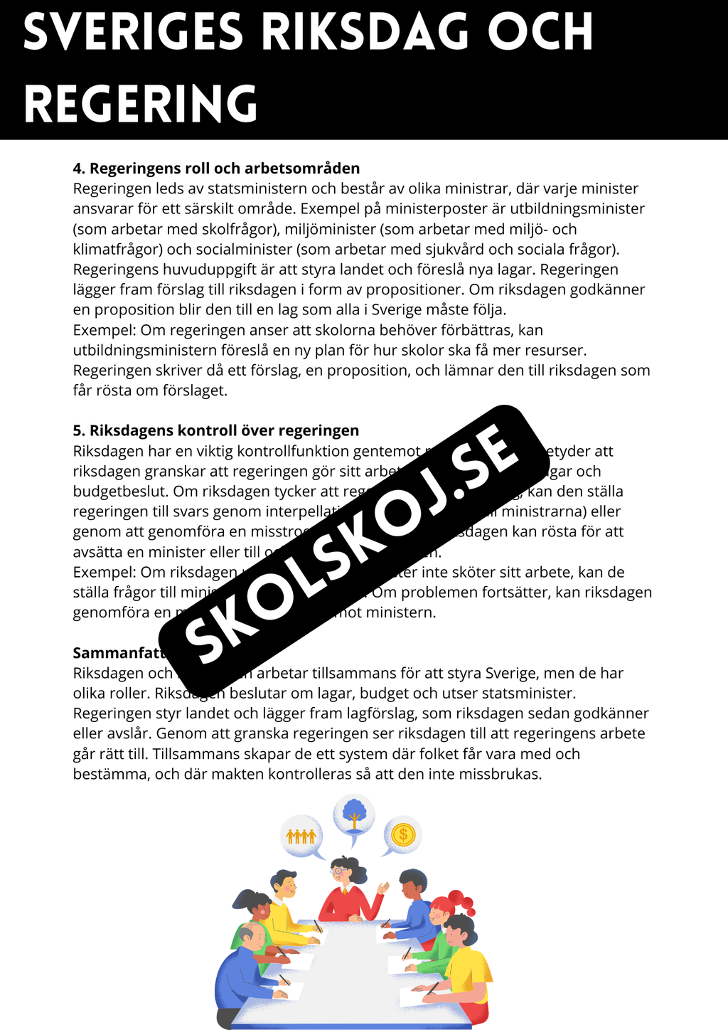 Demokrati i Sverige - Årskurs 3 - 6