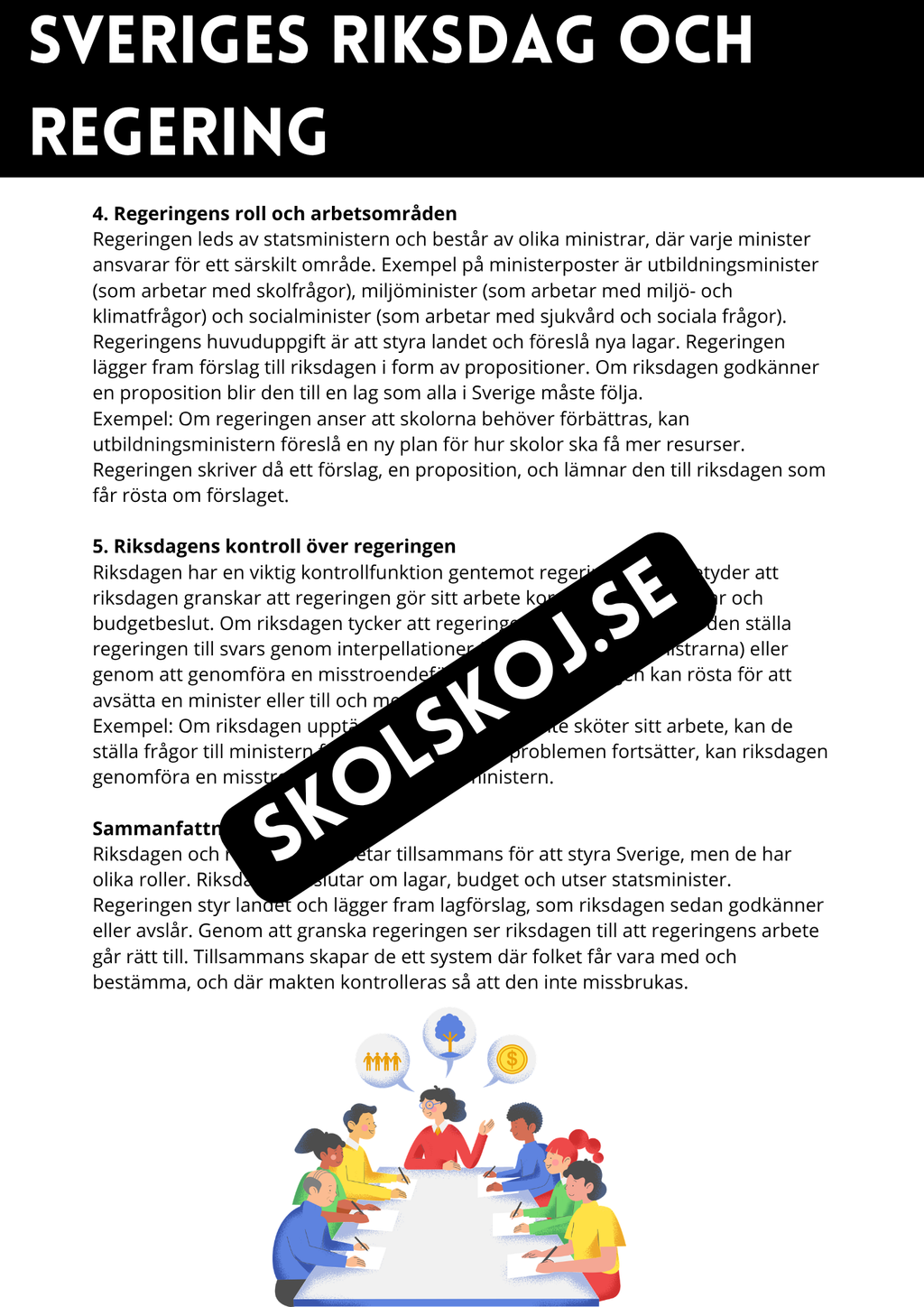 Demokrati i Sverige - Årskurs 3 - 6