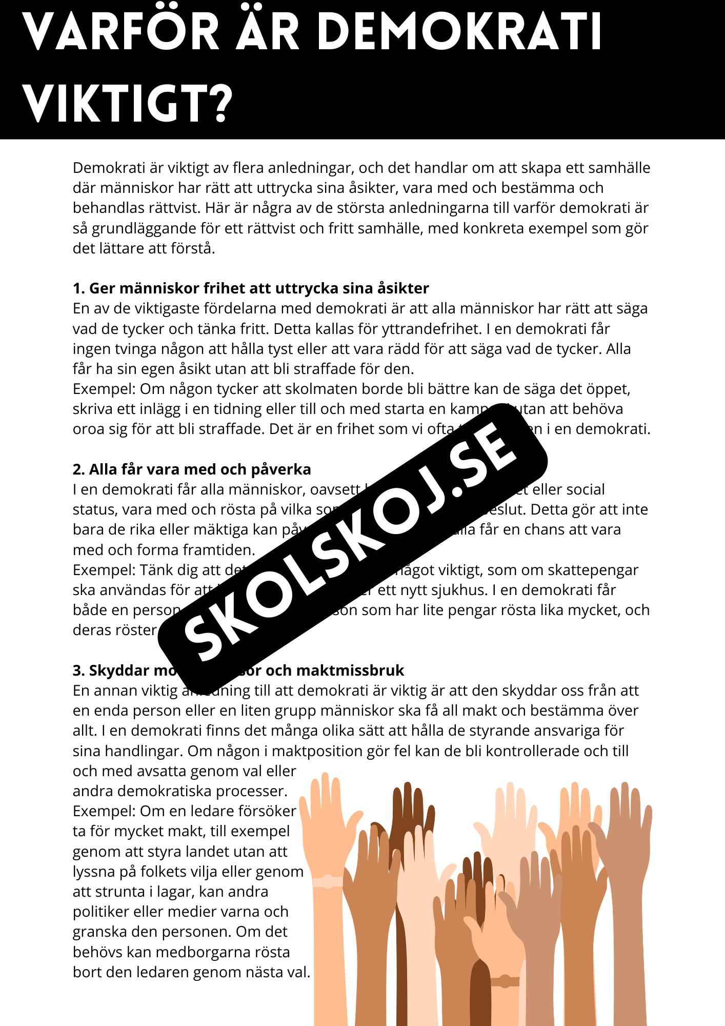Demokrati i Sverige - Årskurs 3 - 6