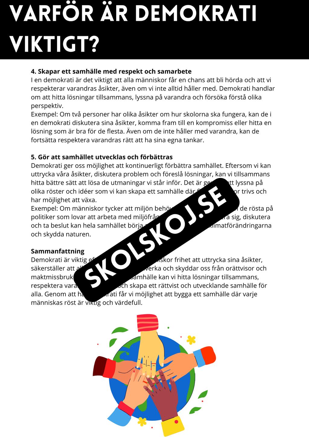 Demokrati i Sverige - Årskurs 3 - 6