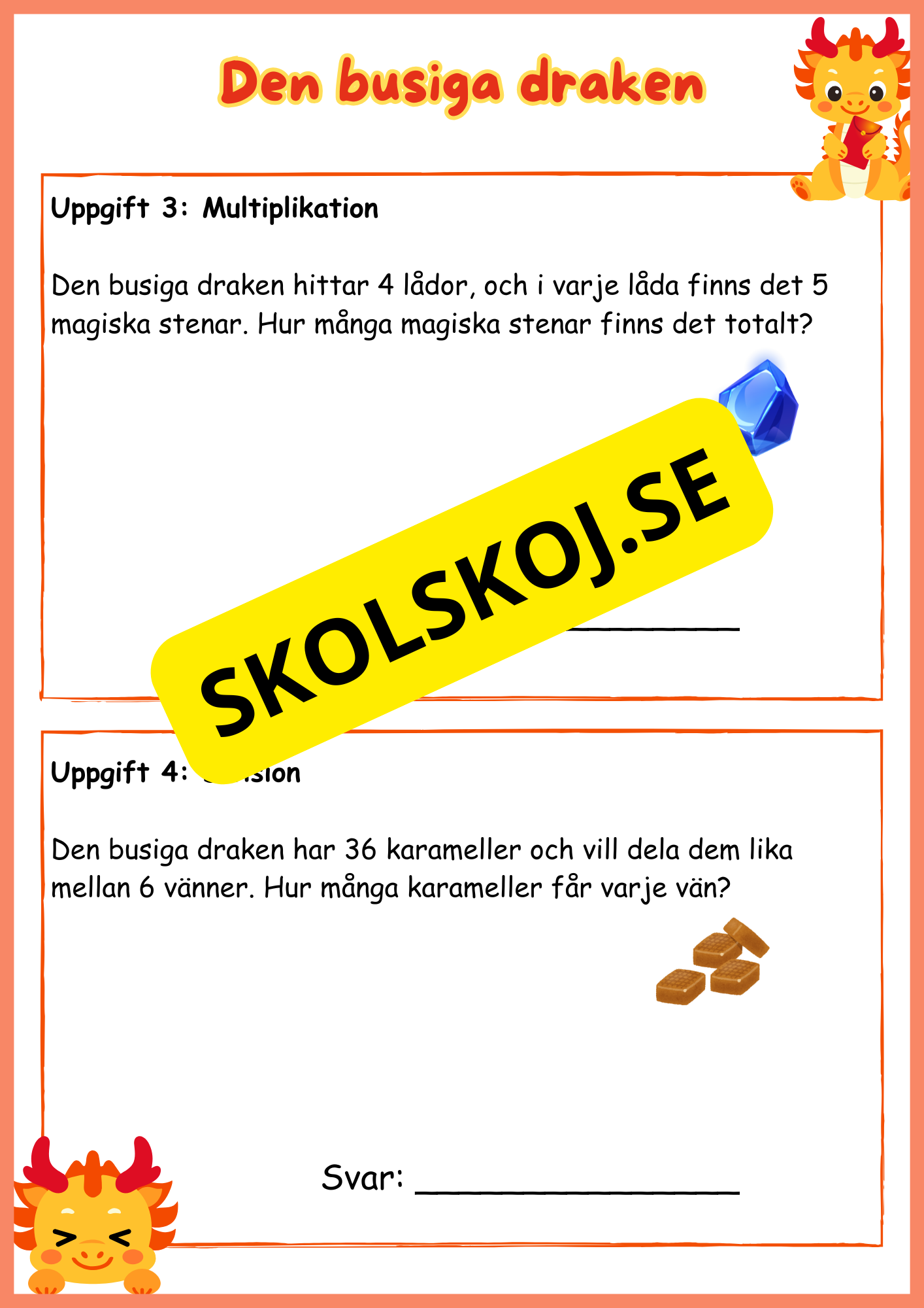 Den busiga draken - Problemlösning - Årskurs 2 och 3