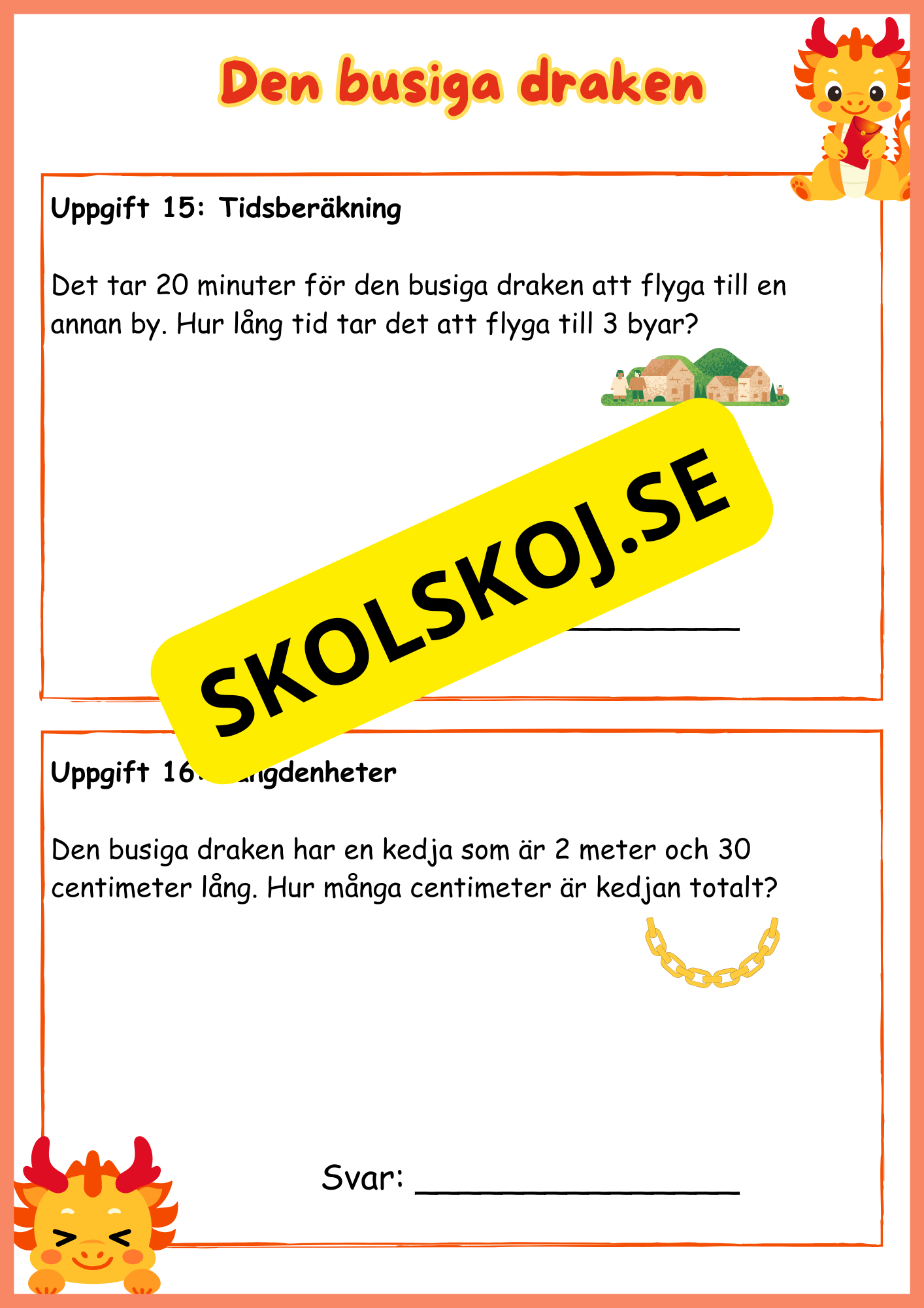 Den busiga draken - Problemlösning - Årskurs 2 och 3