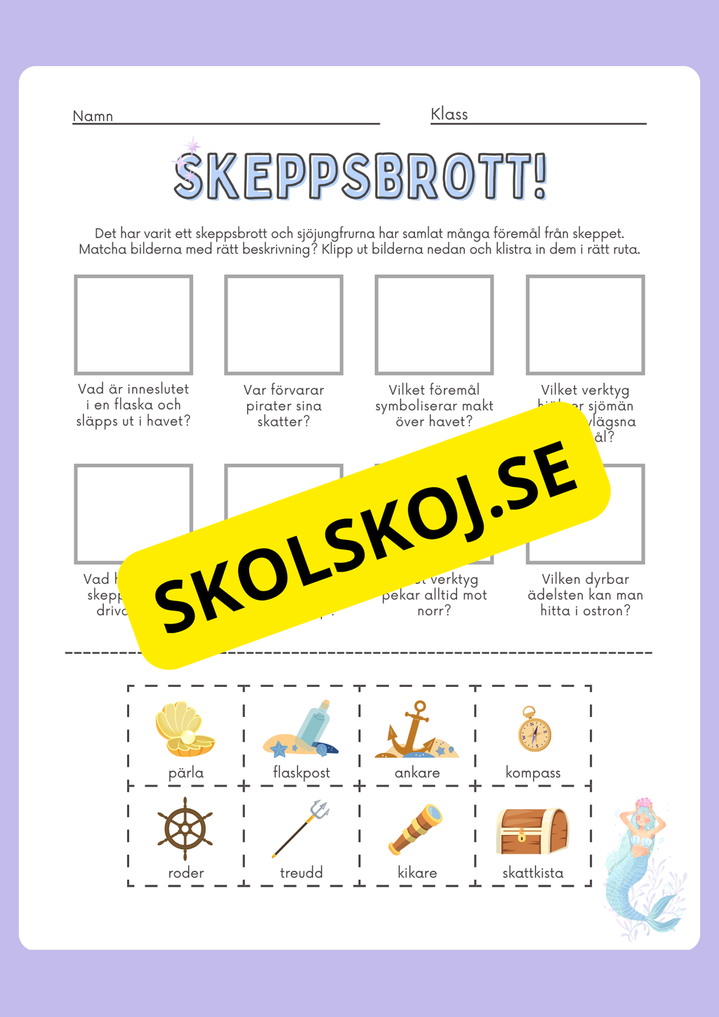 Det magiska undervattenskungariket - Läsförståelse och lite till