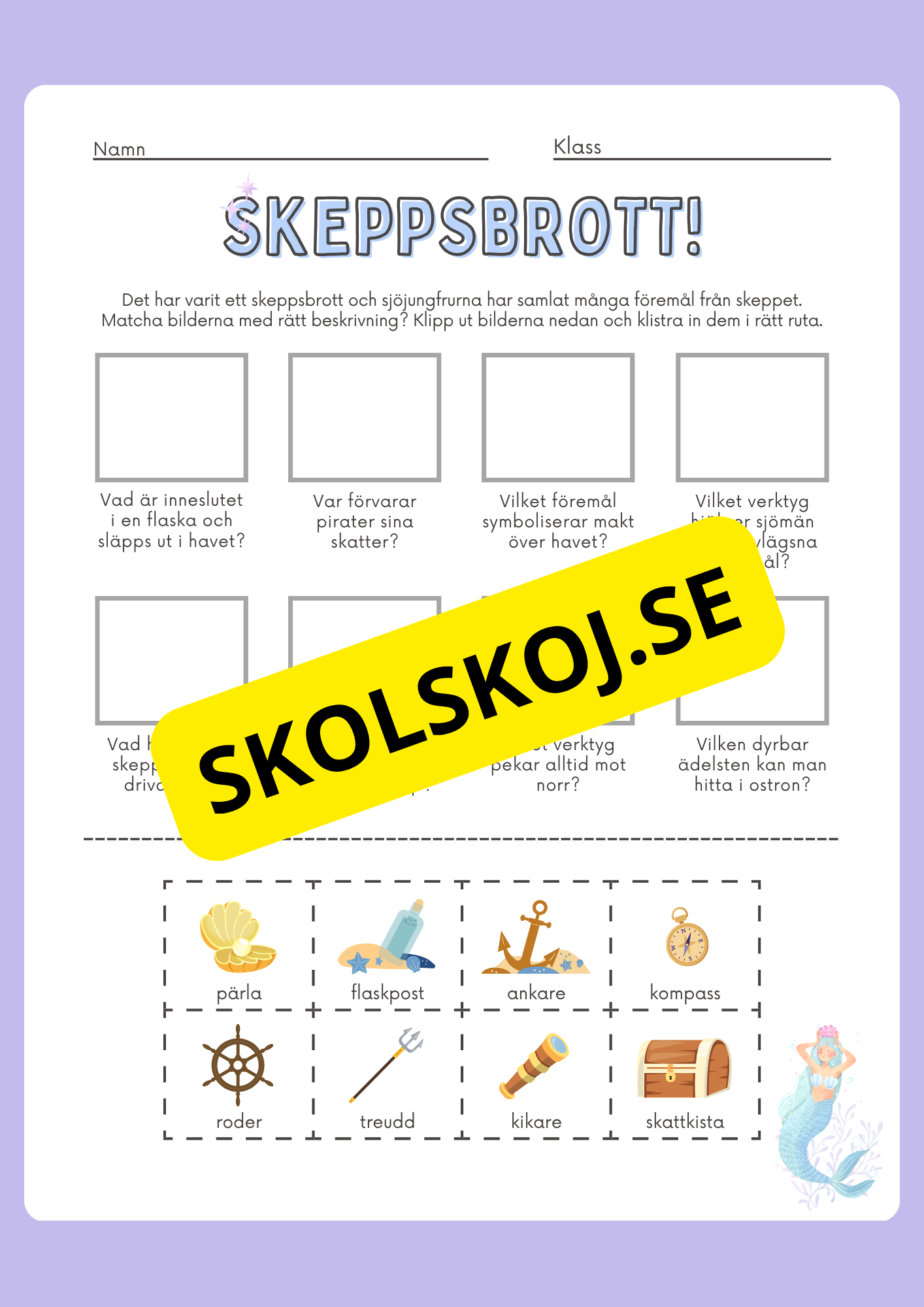 Det magiska undervattenskungariket - Läsförståelse och lite till