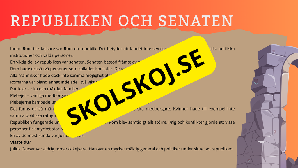 Det romerska riket - Presentation - Frågor