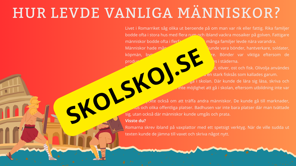 Det romerska riket - Presentation - Frågor