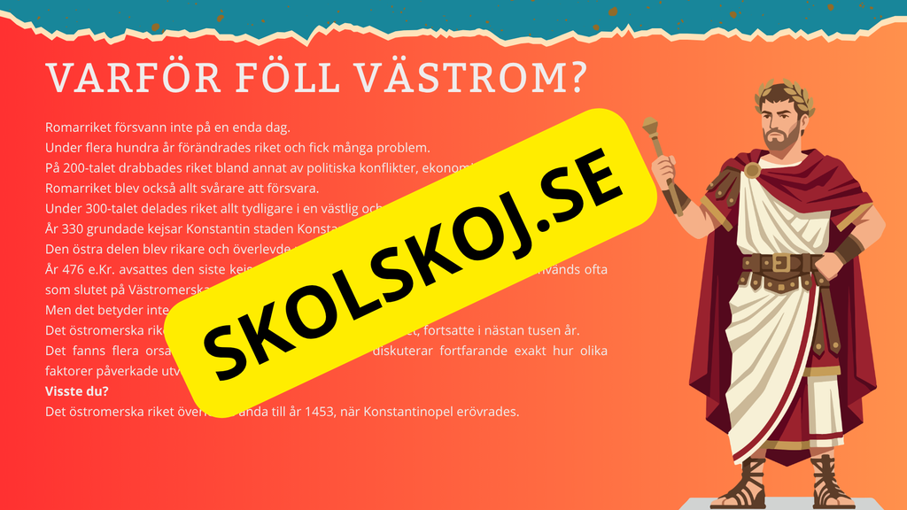 Det romerska riket - Presentation - Frågor