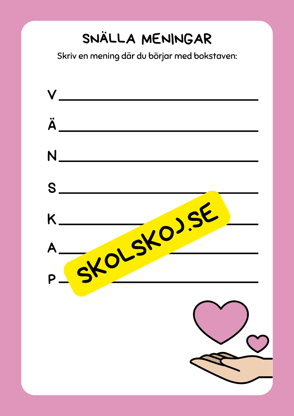 Det snälla häftet! - Extra uppgifter
