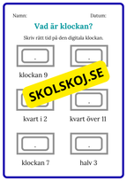 Vad är klockan - Digitala klockan