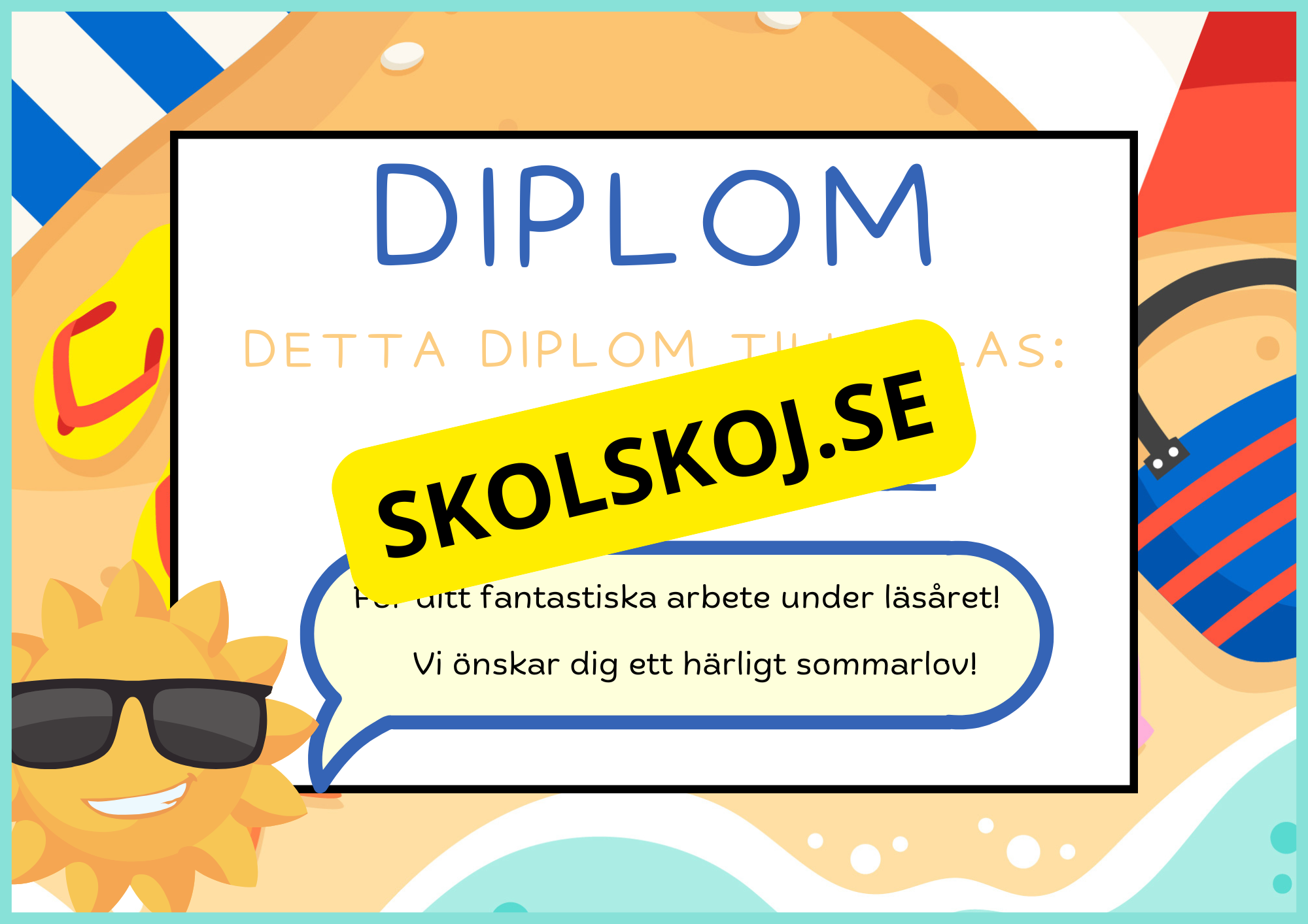 Diplom och medaljer för skolavslutning
