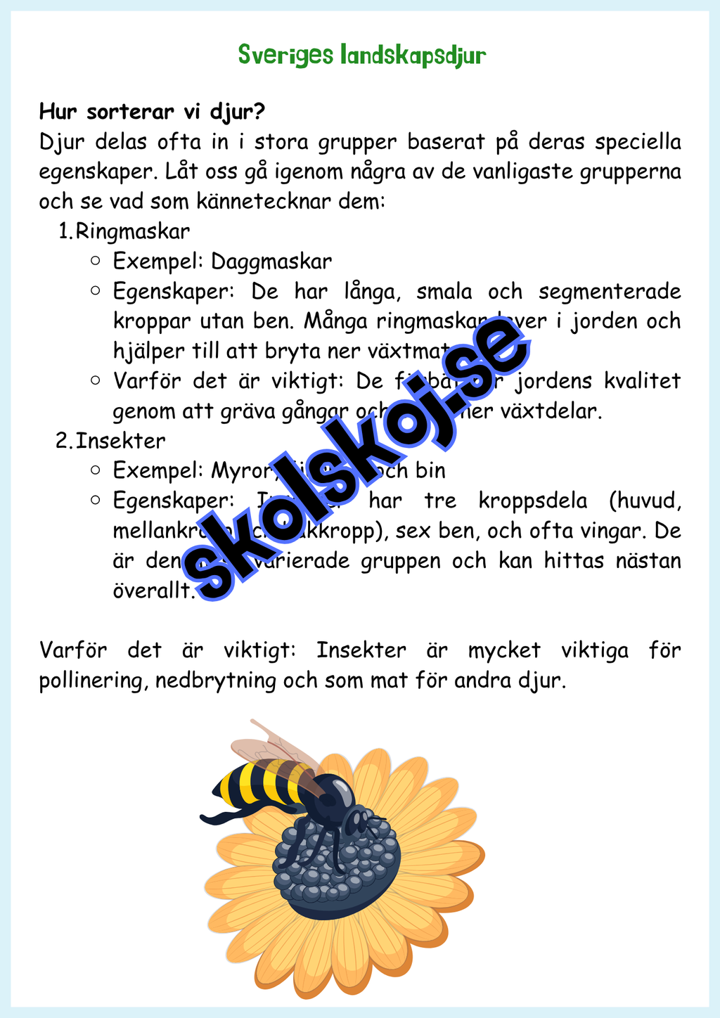 Djur i Sverige årskurs 4 - 6