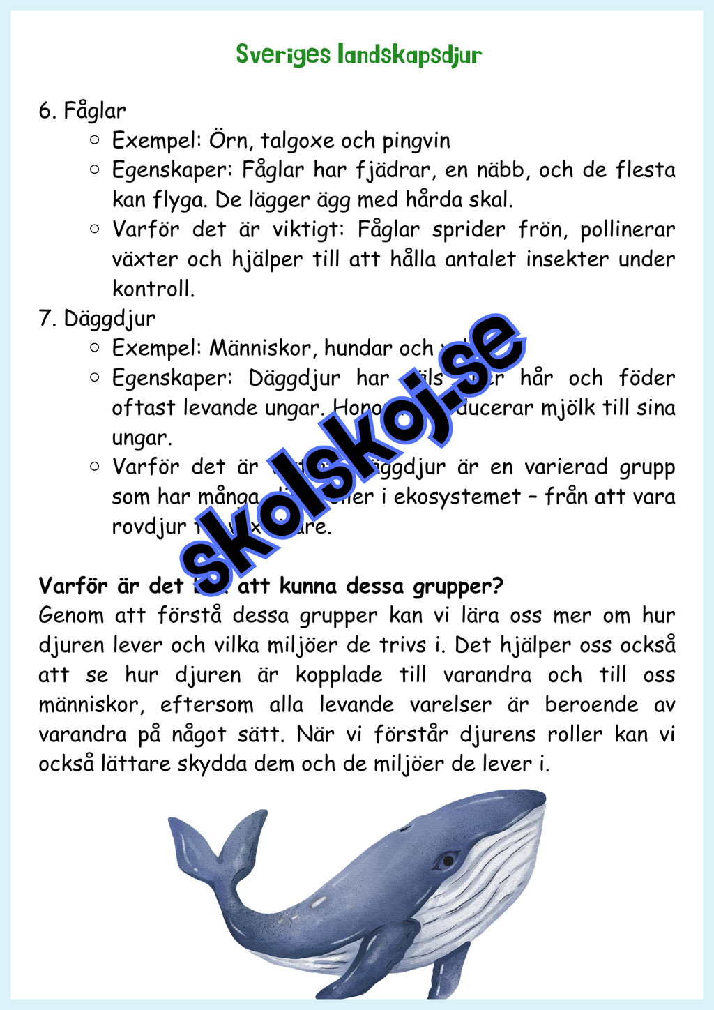 Djur i Sverige årskurs 4 - 6