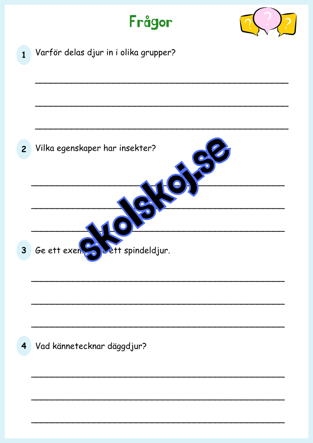 Djur i Sverige årskurs 4 - 6