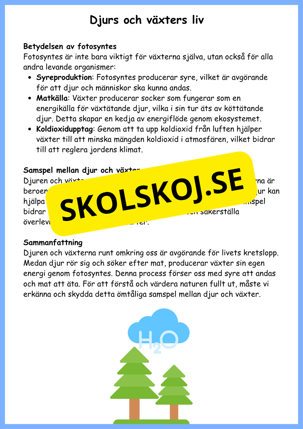 Djurs och växters liv - Årskurs 4 - 6