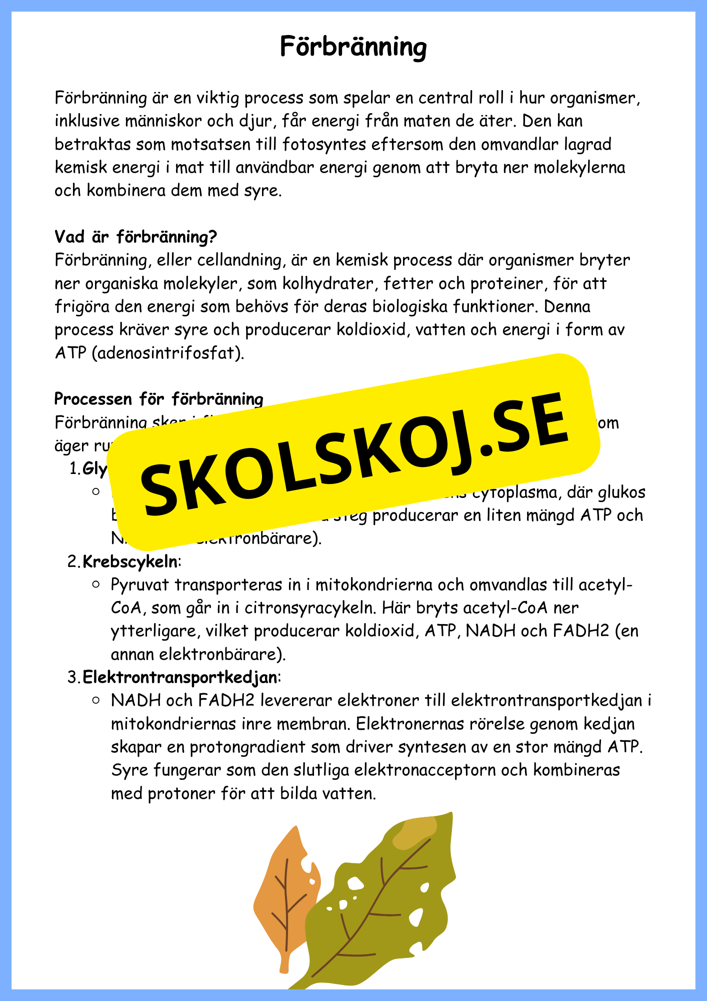 Djurs och växters liv - Årskurs 4 - 6