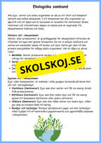 Djurs och växters liv - Årskurs 4 - 6