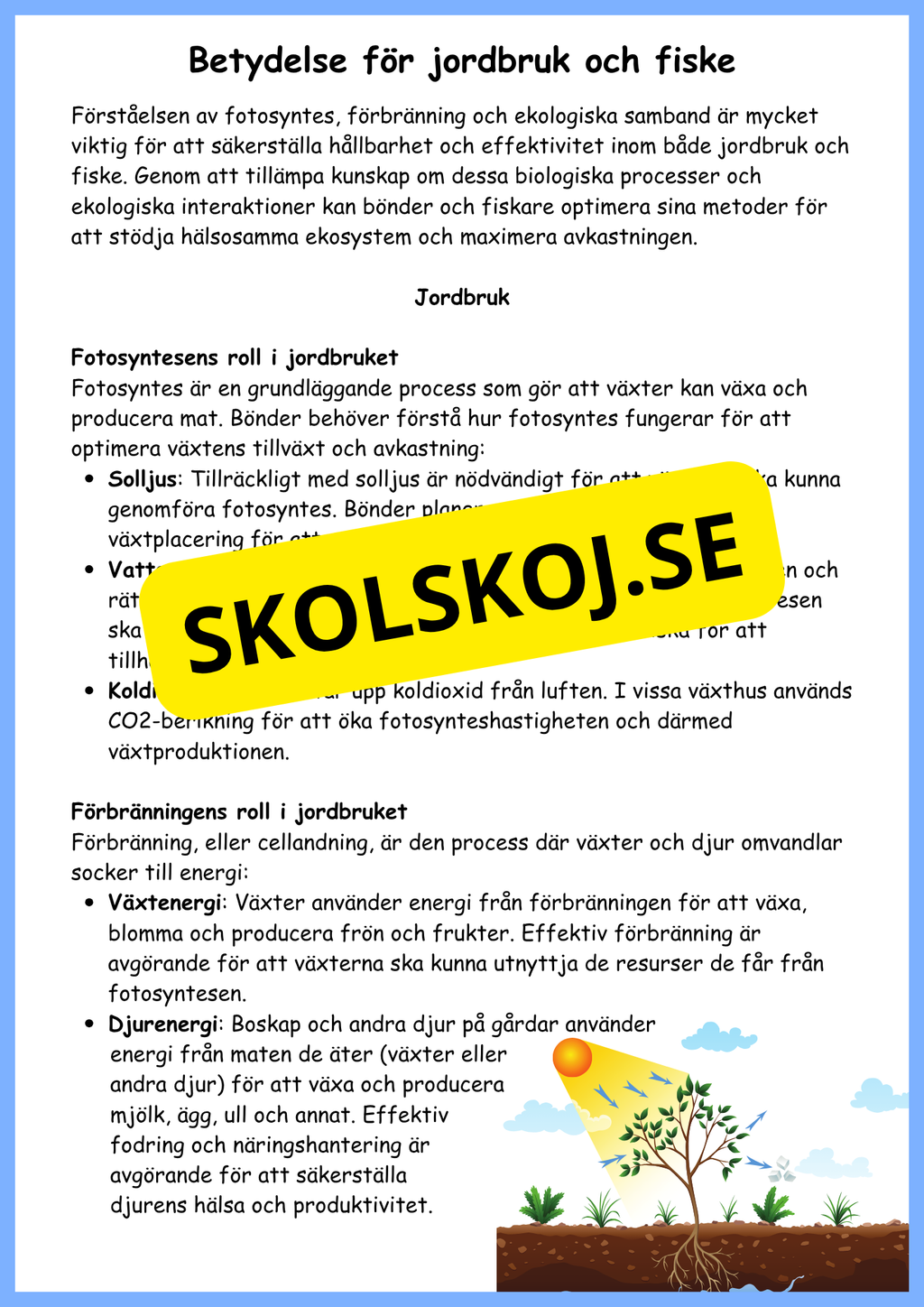 Djurs och växters liv - Årskurs 4 - 6