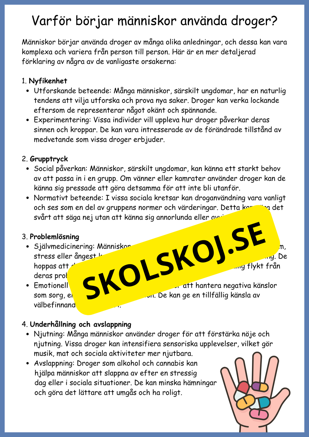 Droger - Biologi årskurs 4 - 6
