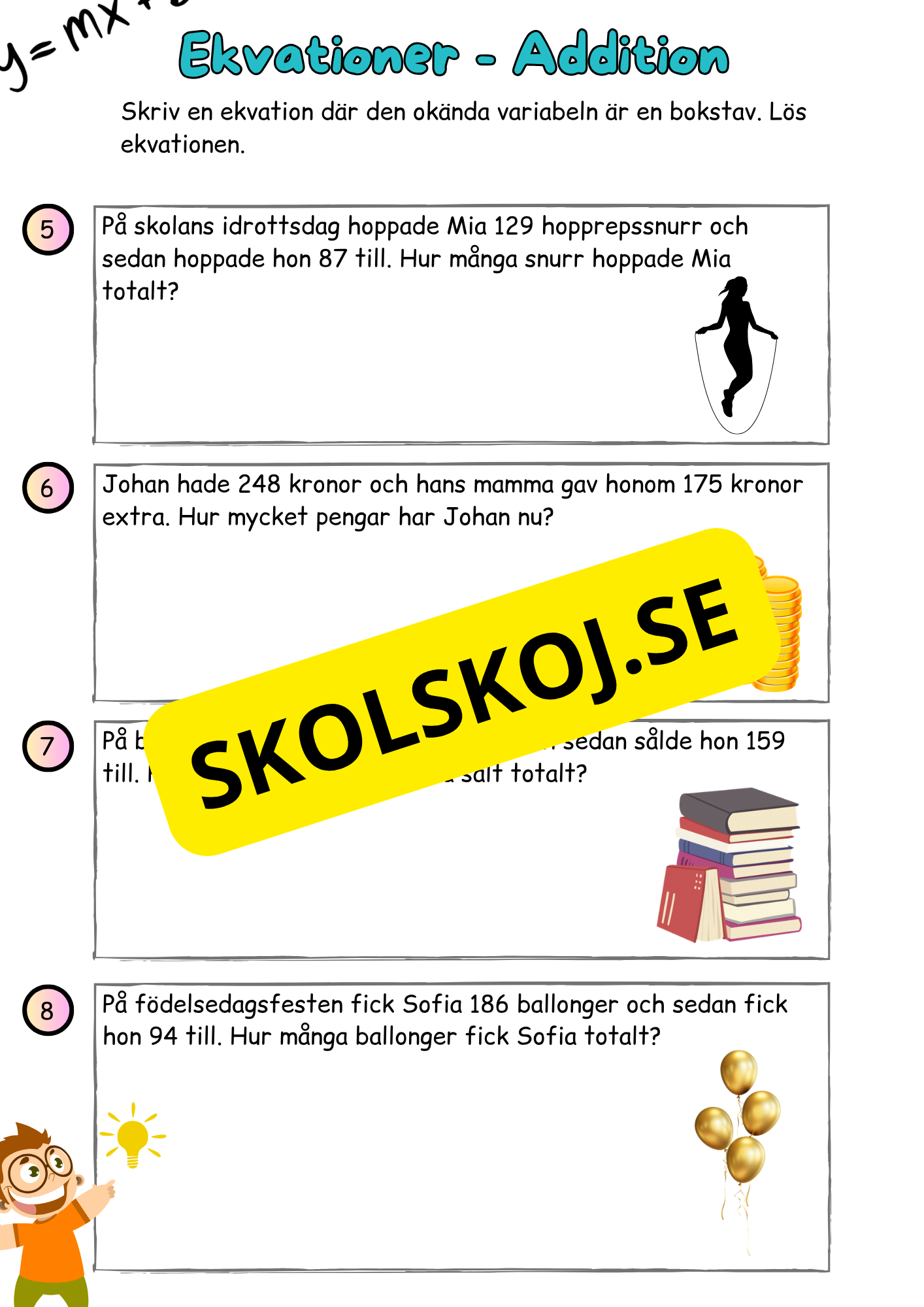 Ekvationer - årskurs 4 - 6