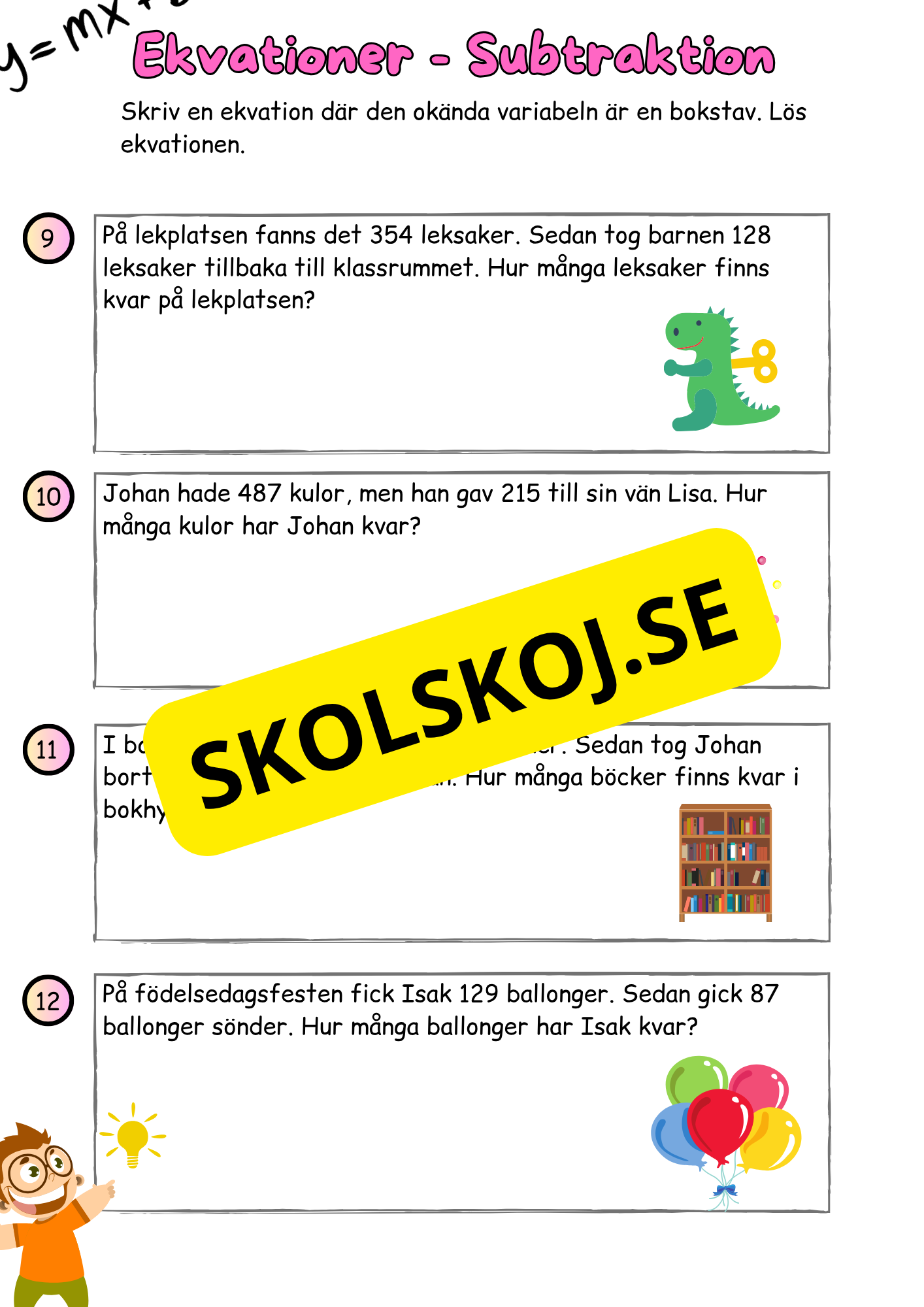 Ekvationer - årskurs 4 - 6