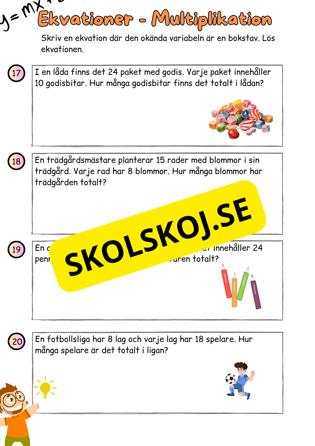 Ekvationer - årskurs 4 - 6