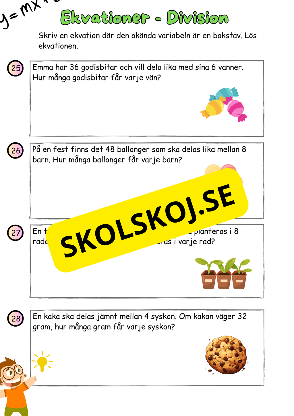 Ekvationer - årskurs 4 - 6