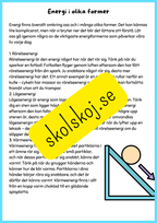 Energi en grundläggande kraft i vår värld - Årskrus 4 - 6