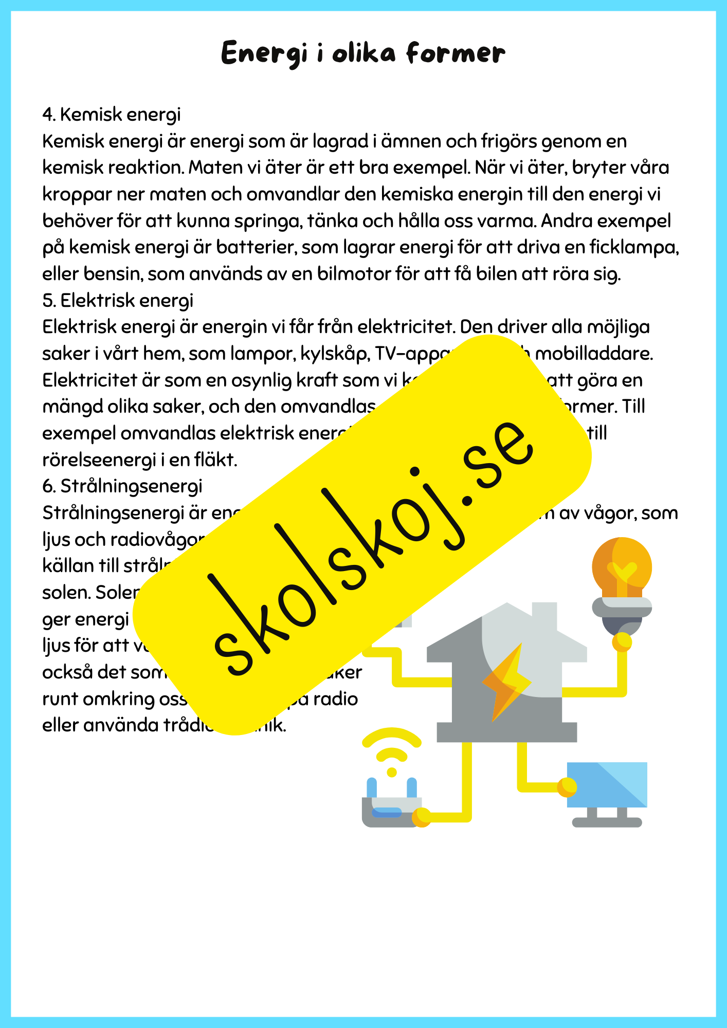 Energi en grundläggande kraft i vår värld - Årskrus 4 - 6