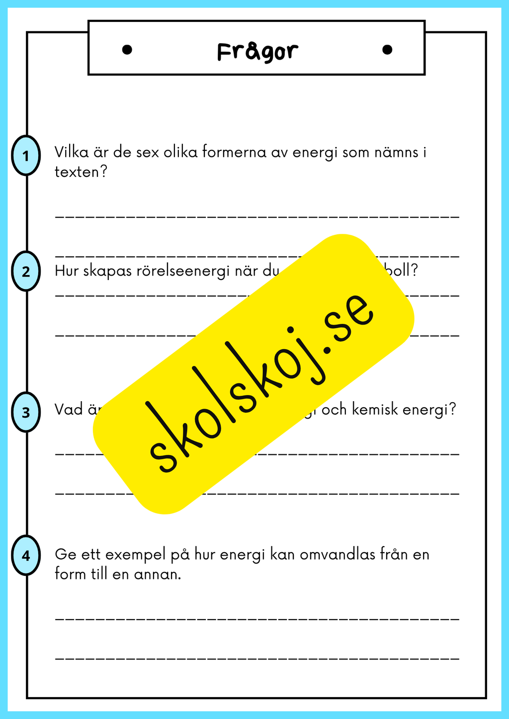Energi en grundläggande kraft i vår värld - Årskrus 4 - 6