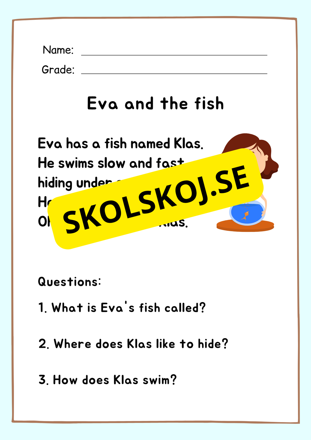 English reading comprehension - Easy