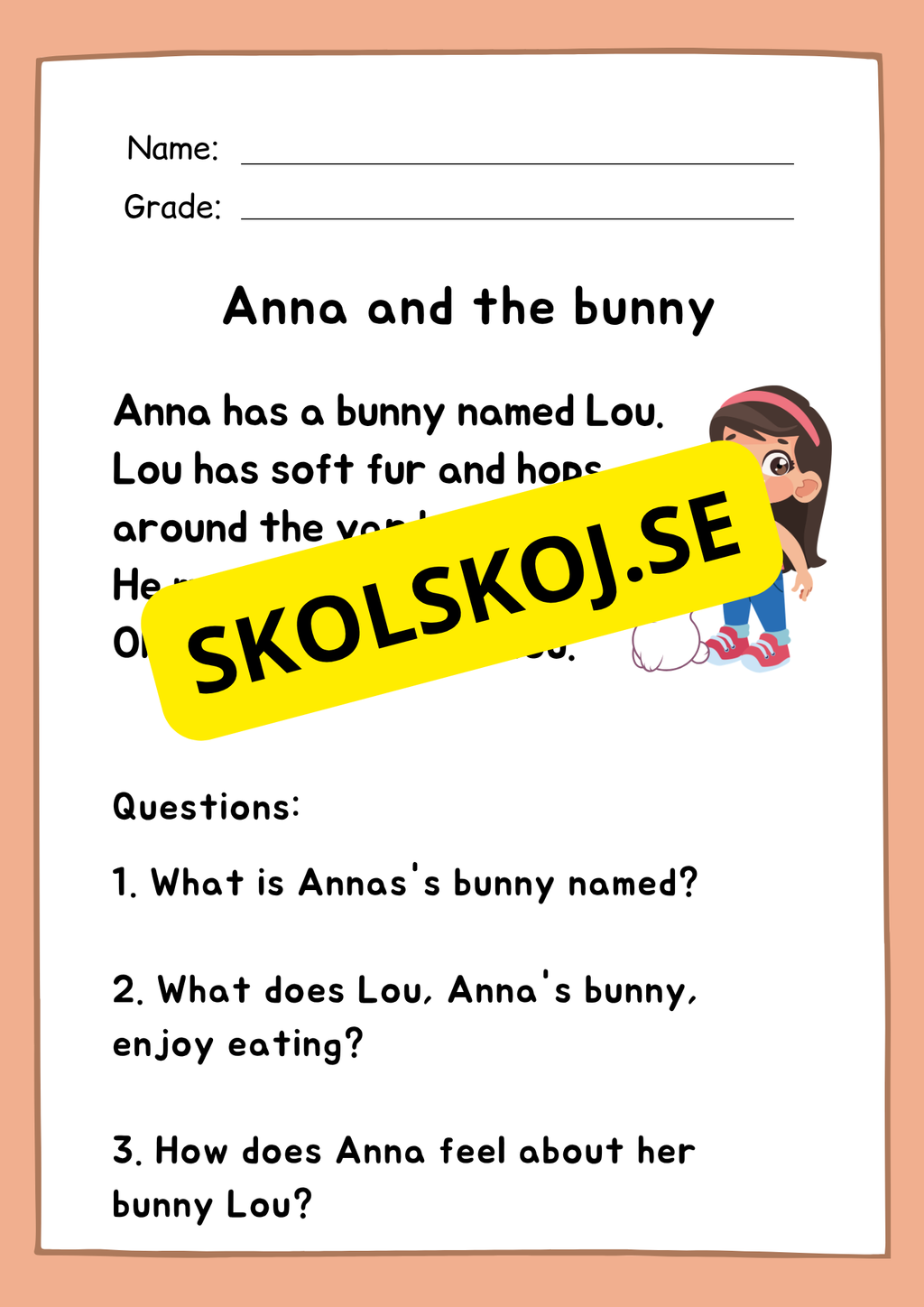English reading comprehension - Easy