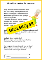 Enkel läsförståelse - Årskurs 1 - 3