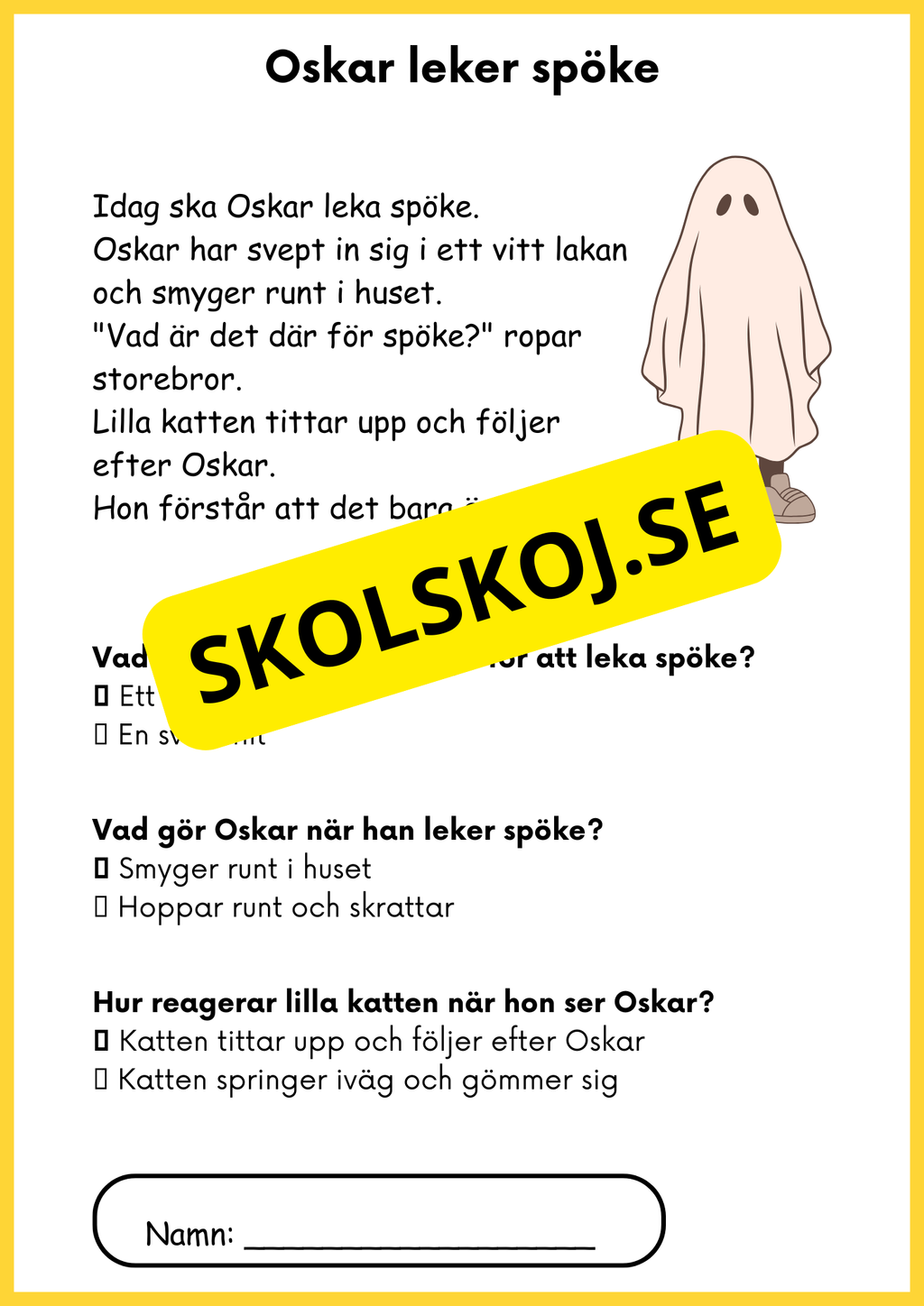 Enkel läsförståelse - Årskurs 1 - 3