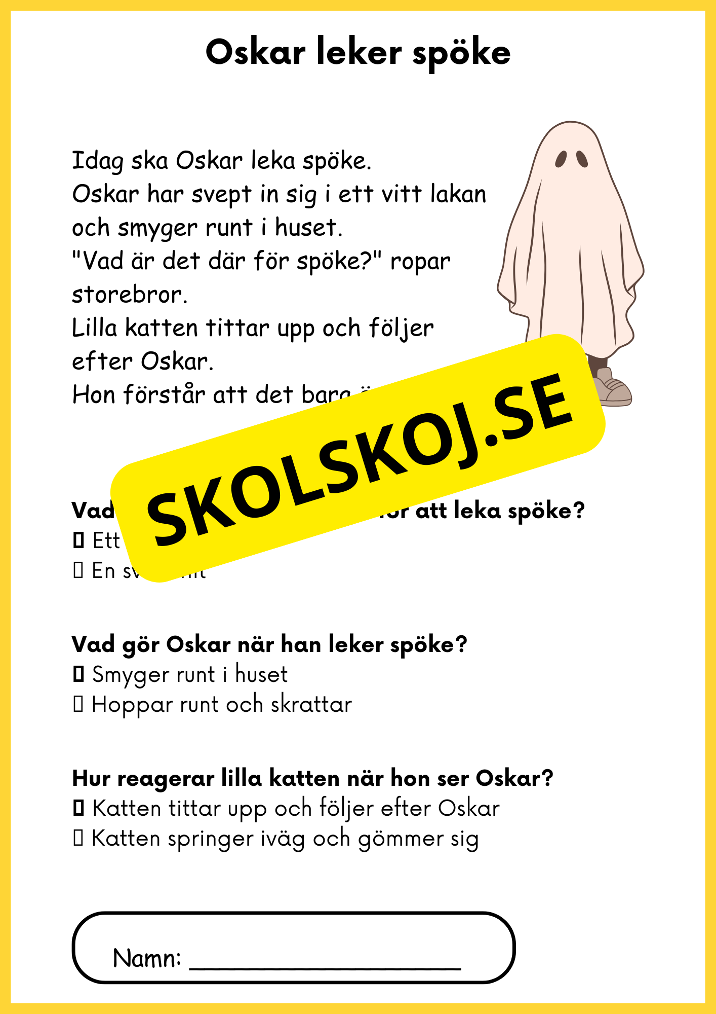 Enkel läsförståelse - Årskurs 1 - 3