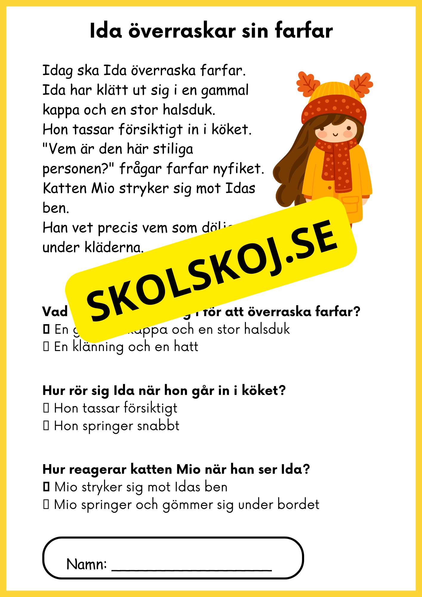 Enkel läsförståelse - Årskurs 1 - 3