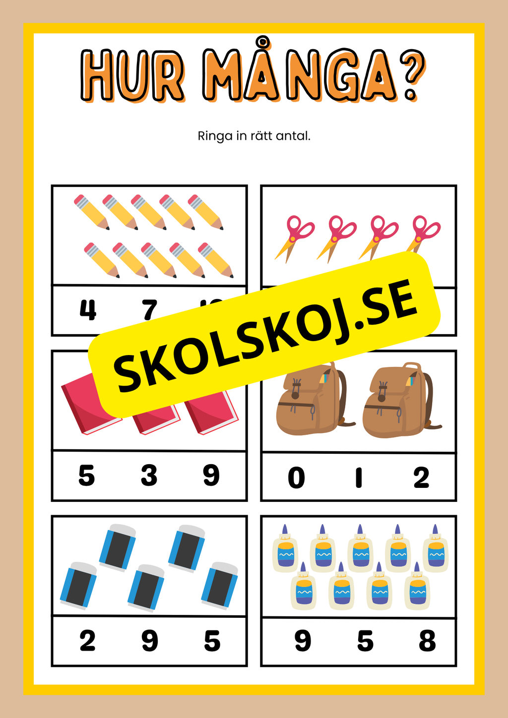 Enkel matematik - Blandade uppgifter - Häfte