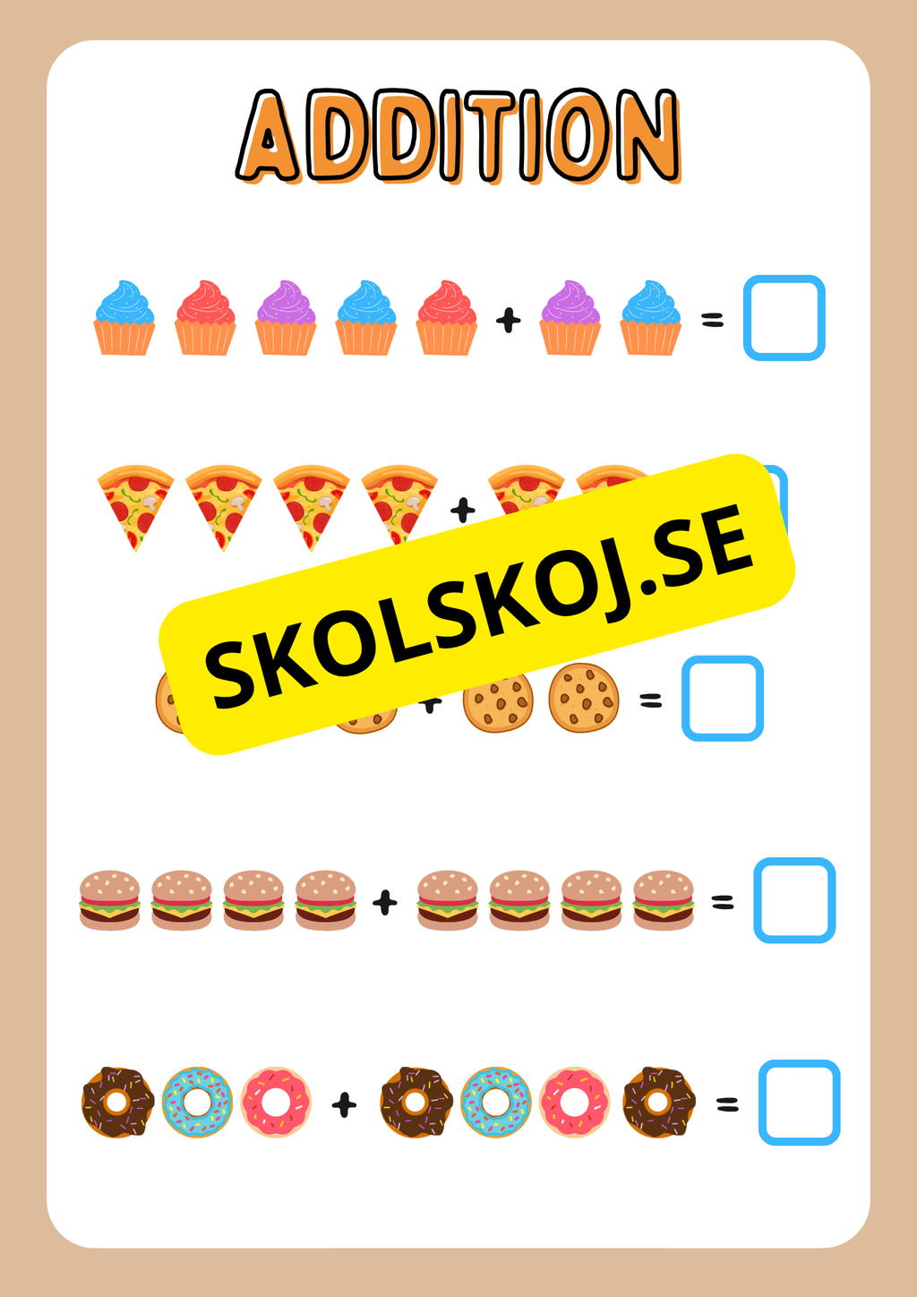 Enkel matematik - Blandade uppgifter - Häfte