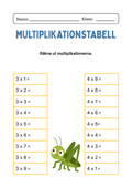 Enkel multiplikation - Årskurs 3