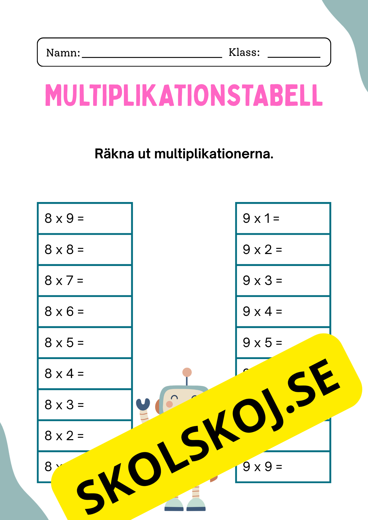Enkel multiplikation - Årskurs 3